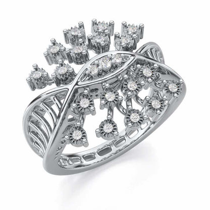 Amazing Glow Silver Ring - White Gold - Image 1