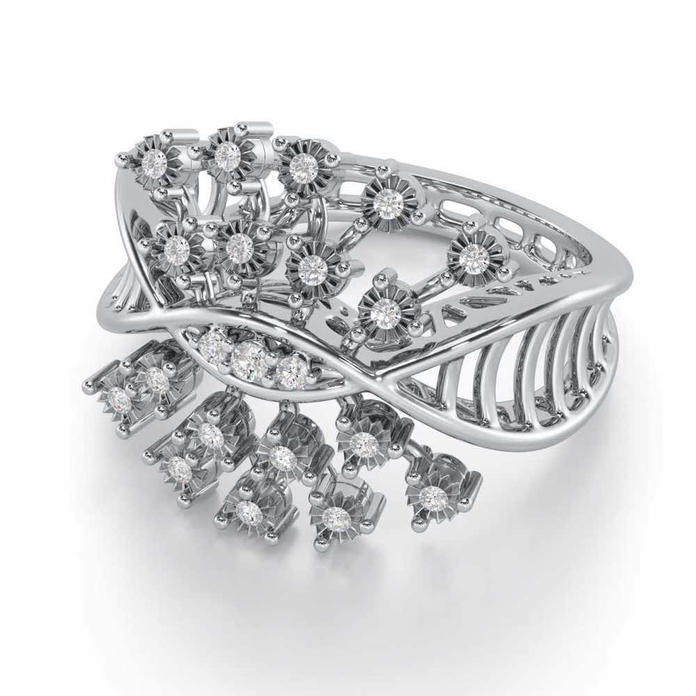 Amazing Glow Silver Ring - White Gold - Image 2