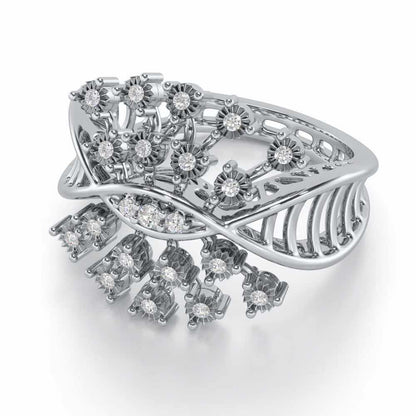 Amazing Glow Silver Ring - White Gold - Image 2