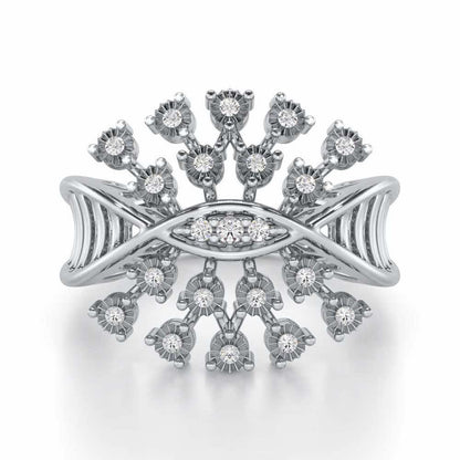Amazing Glow Silver Ring - White Gold - Image 4