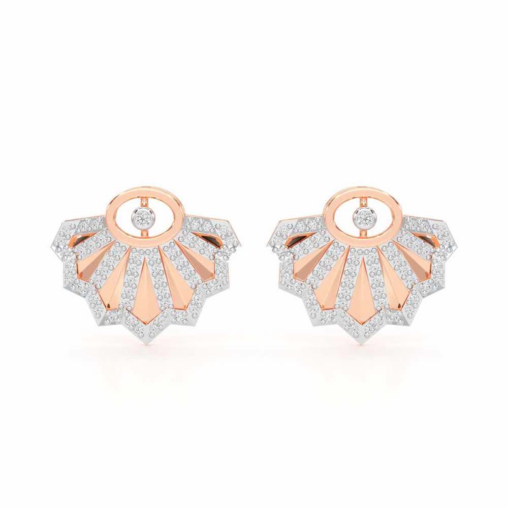 Amazing Radiance Silver Earrings - Rose Gold - Image 1