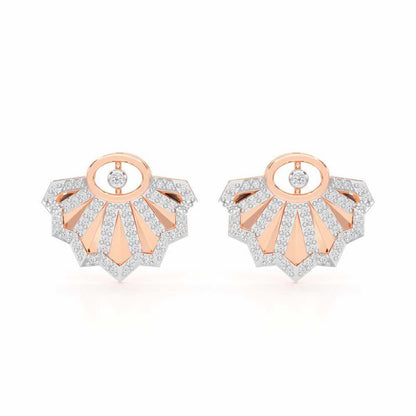 Amazing Radiance Silver Earrings - Rose Gold - Image 1