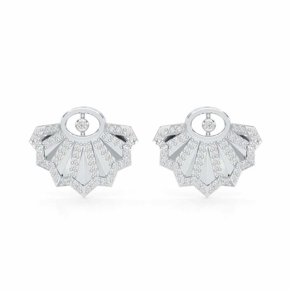 Amazing Radiance Silver Earrings - White Gold - Image 1