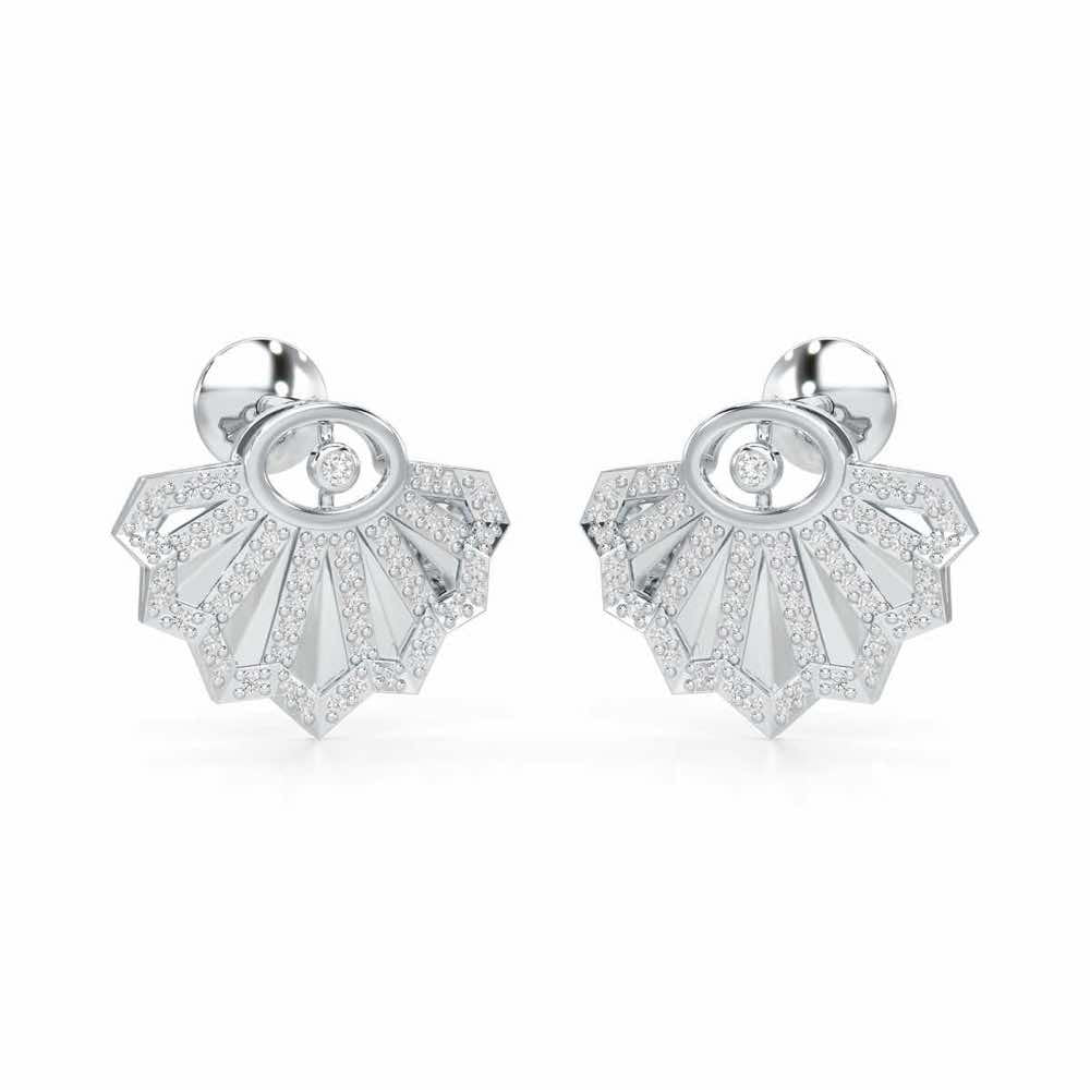 Amazing Radiance Silver Earrings - White Gold - Image 2