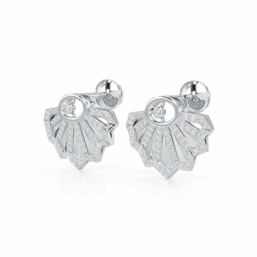 Amazing Radiance Silver Earrings - White Gold - Image 3