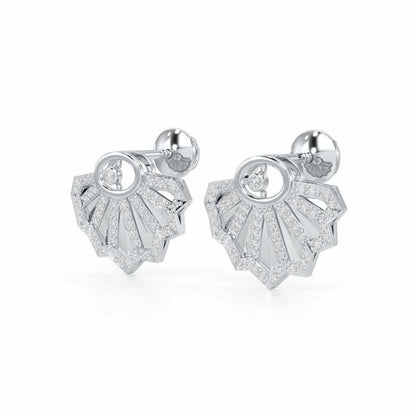 Amazing Radiance Silver Earrings - White Gold - Image 3