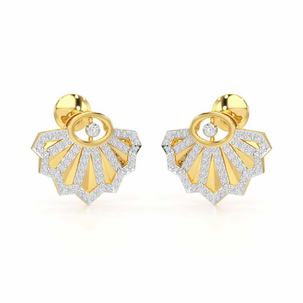 Amazing Radiance Silver Earrings - Yellow Gold - Image 2