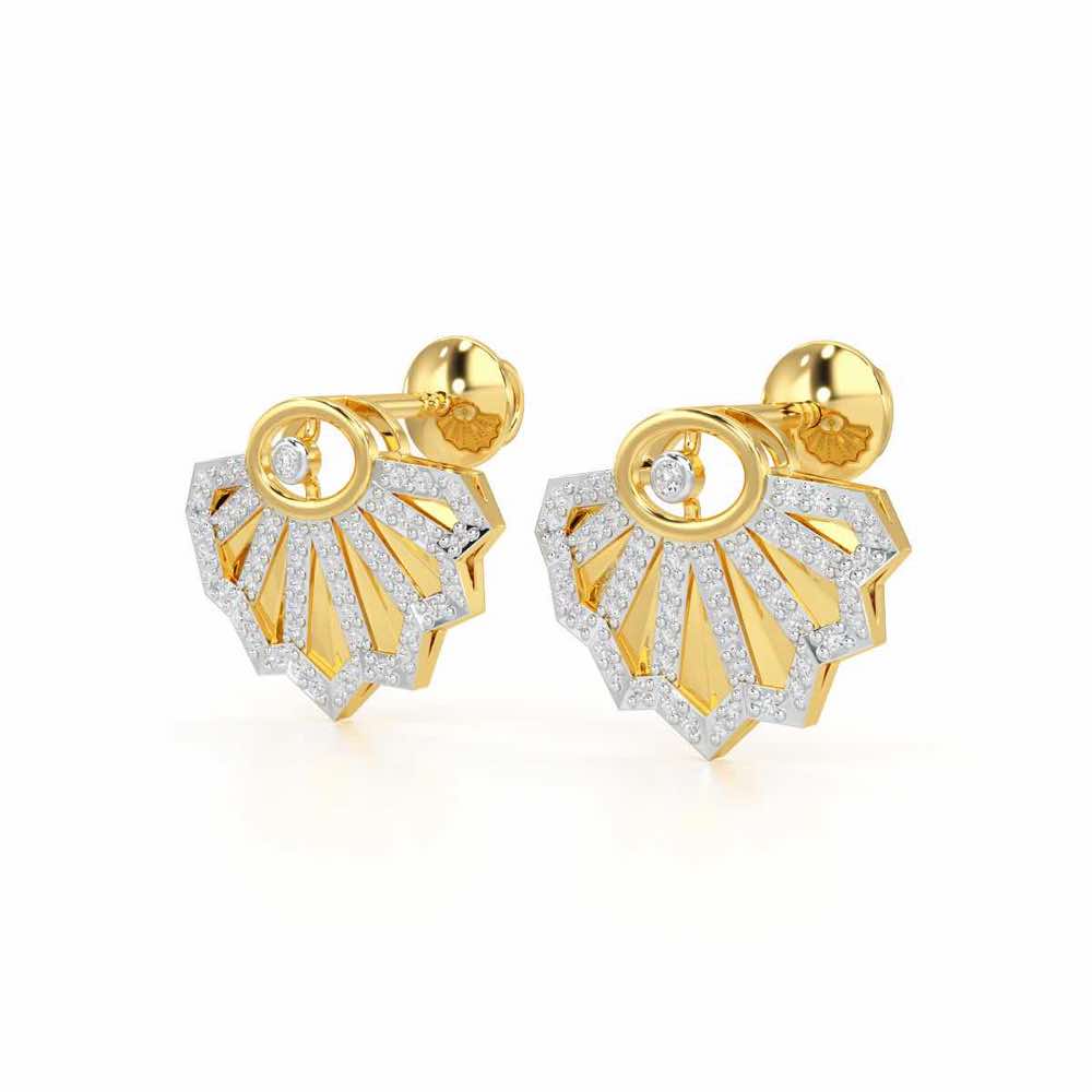 Amazing Radiance Silver Earrings - Yellow Gold - Image 3