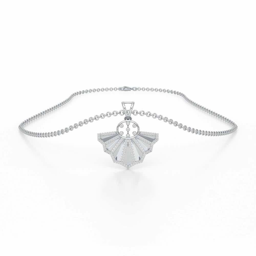 Amazing Radiance Silver Pendant - White Gold - Image 3