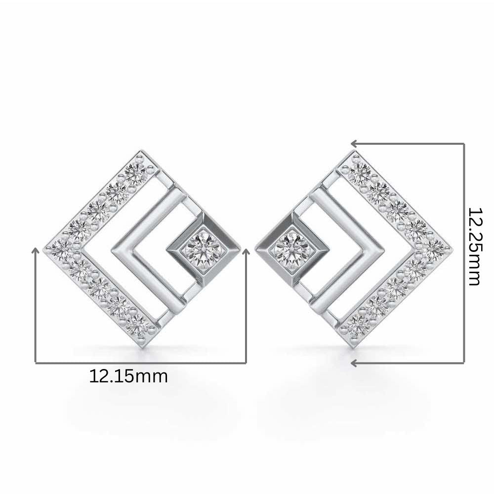 Amazing Rombhus Silver Earrings - White Gold - Image 2