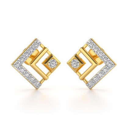 Amazing Rombhus Silver Earrings - Yellow Gold - Image 1