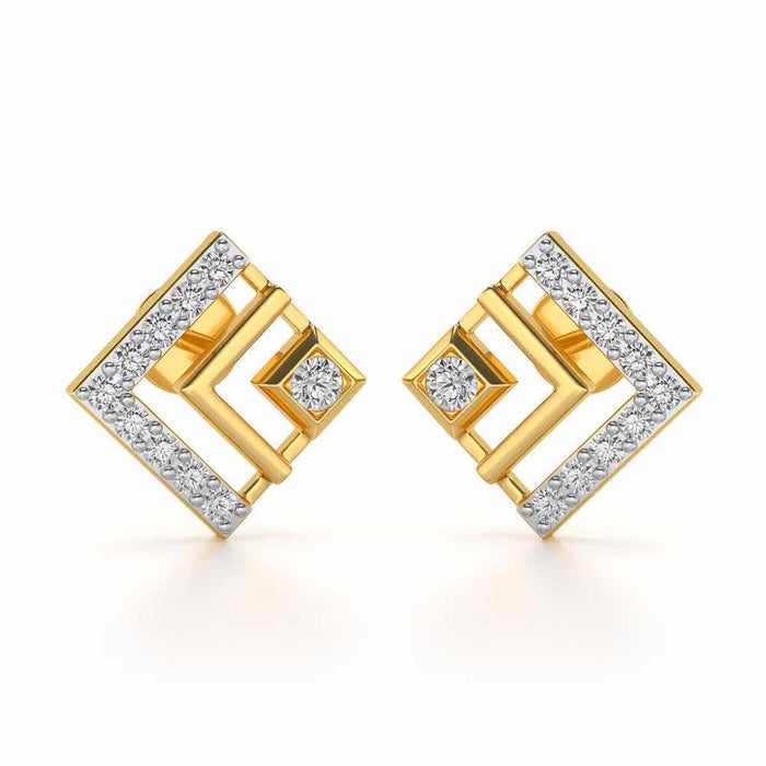 Amazing Rombhus Silver Earrings - Yellow Gold - Image 1