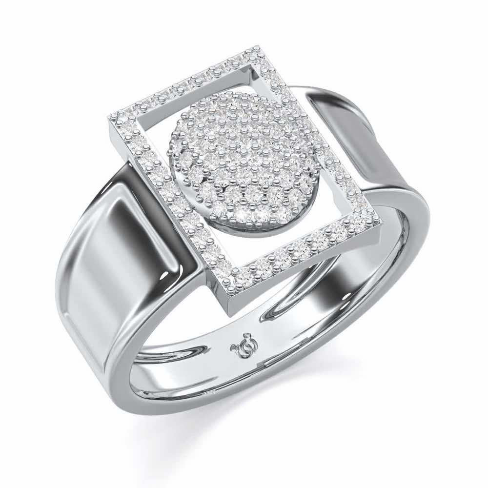 Ameer Silver Ring For Men - White Gold - Image 2