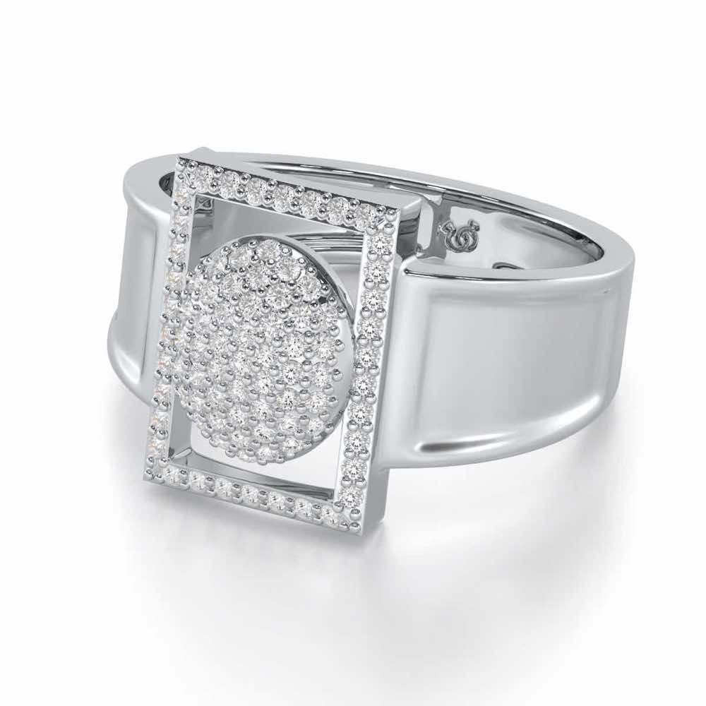 Ameer Silver Ring For Men - White Gold - Image 3