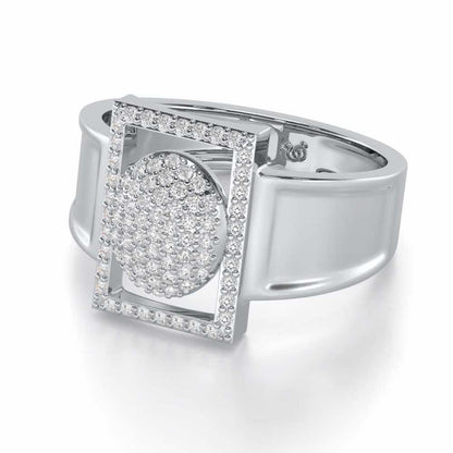 Ameer Silver Ring For Men - White Gold - Image 3
