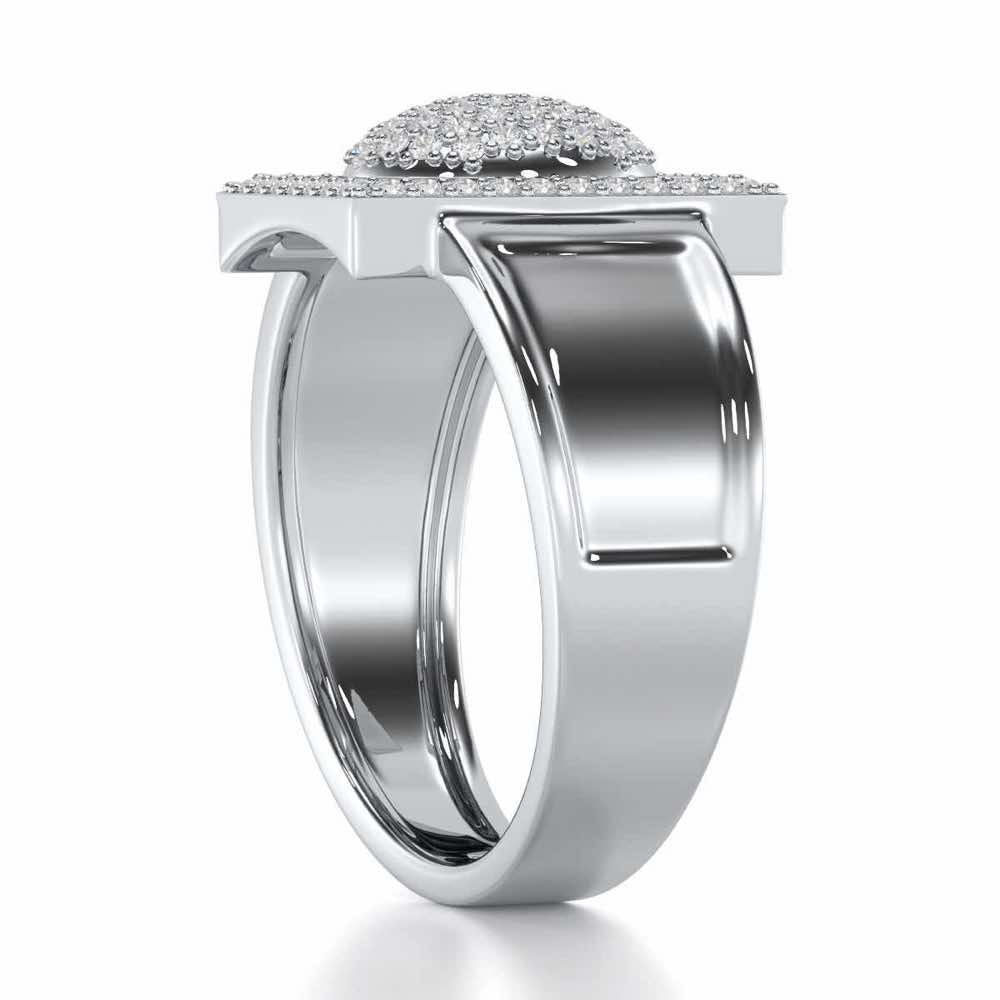Ameer Silver Ring For Men - White Gold - Image 4