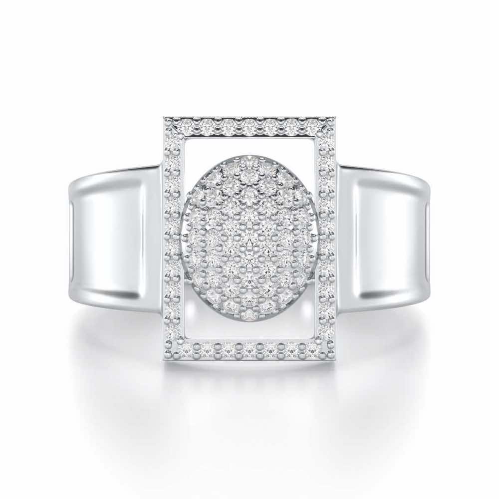 Ameer Silver Ring For Men - White Gold - Image 1