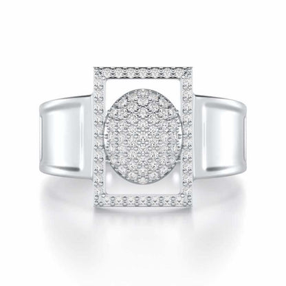 Ameer Silver Ring For Men - White Gold - Image 1