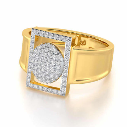 Ameer Silver Ring For Men - Yellow Gold - Image 2