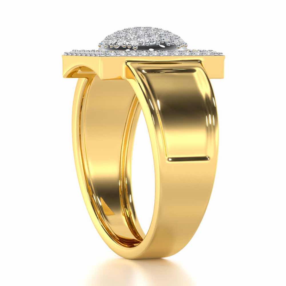 Ameer Silver Ring For Men - Yellow Gold - Image 3