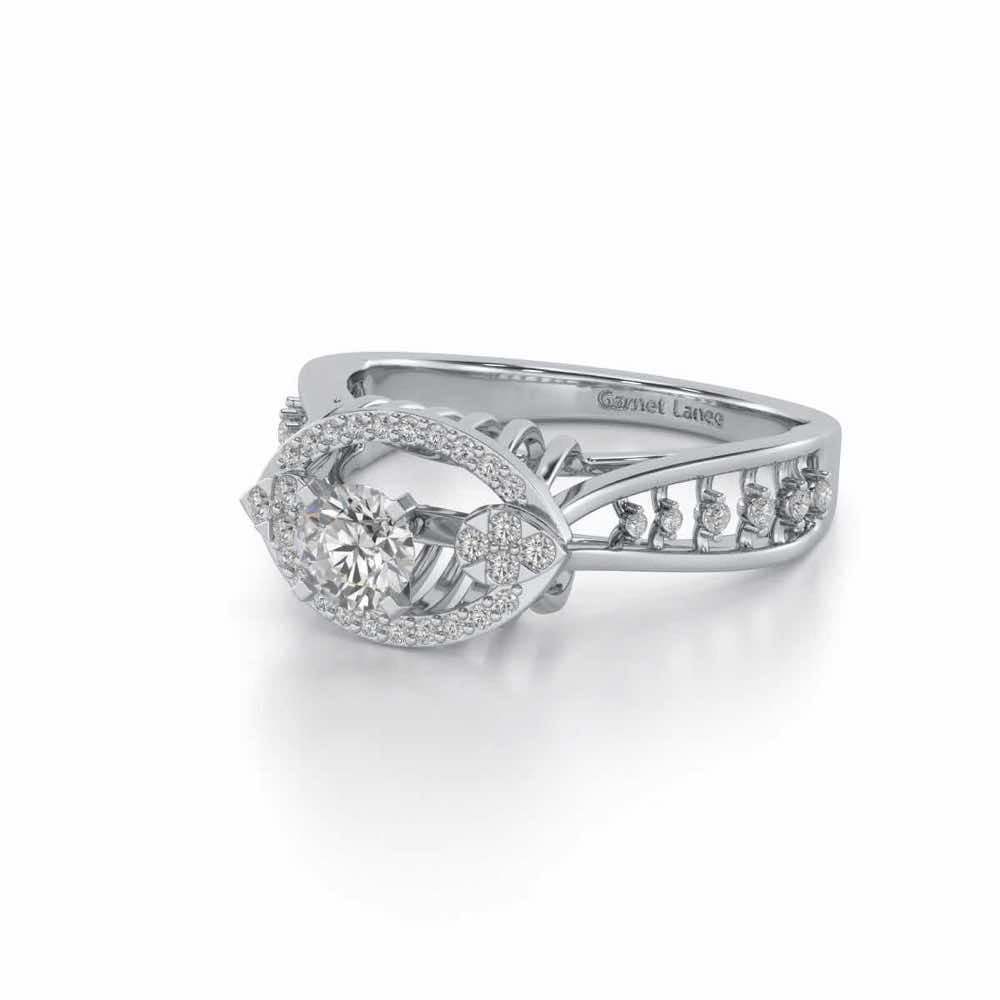 Amera Solitaire Ring - White Gold - Image 2
