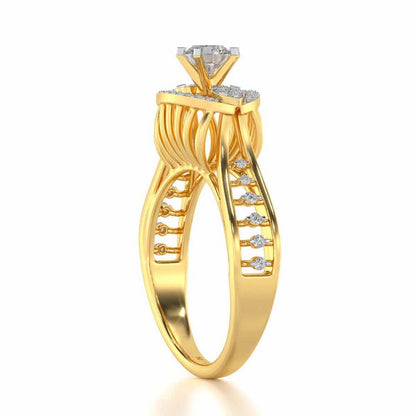 Amera Solitaire Ring - Yellow Gold - Image 3