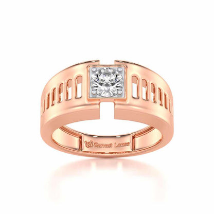 Amesh Solitaire Ring For Men - Rose Gold - Image 2