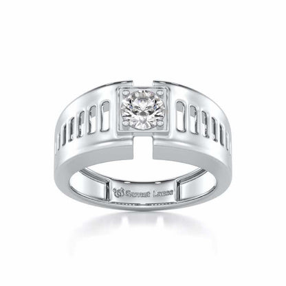 Amesh Solitaire Ring For Men - White Gold - Image 2