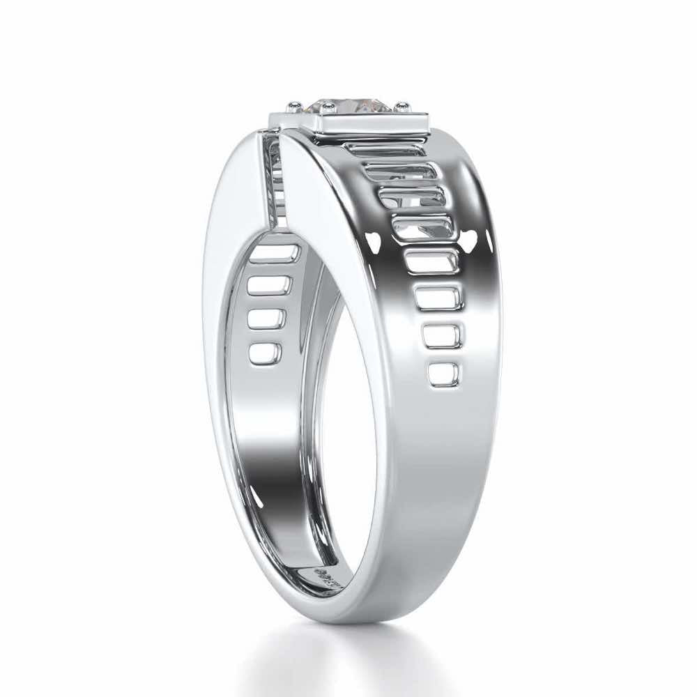 Amesh Solitaire Ring For Men - White Gold - Image 4