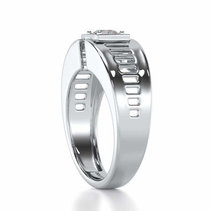 Amesh Solitaire Ring For Men - White Gold - Image 4