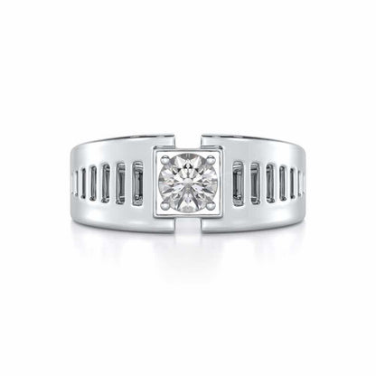 Amesh Solitaire Ring For Men - White Gold - Image 5
