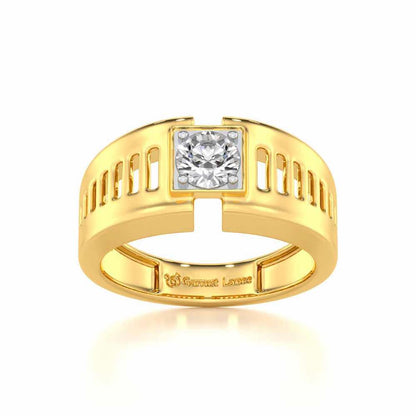 Amesh Solitaire Ring For Men - Yellow Gold - Image 2