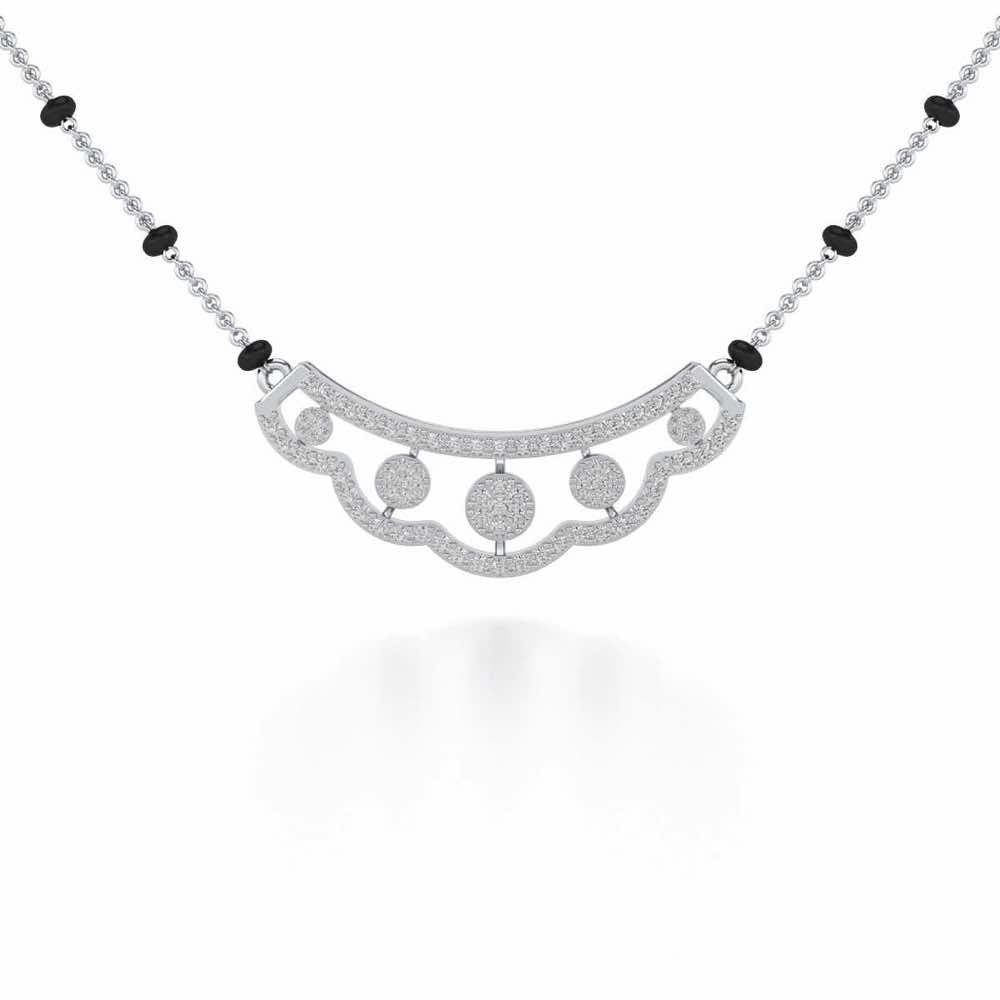 Ample Silver Mangalsutra - White Gold - Image 1