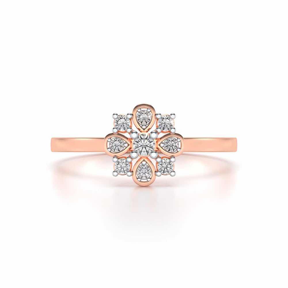 Amruta Silver Ring - Rose Gold - Image 4
