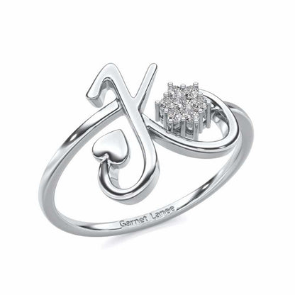 Amsome K Silver Ring - White Gold - Image 1
