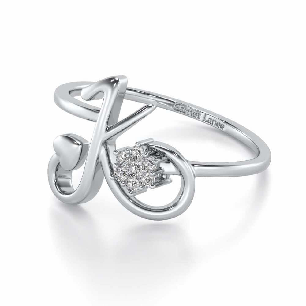 Amsome K Silver Ring - White Gold - Image 2