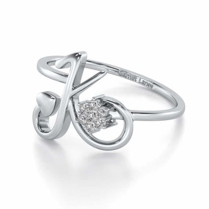 Amsome K Silver Ring - White Gold - Image 2