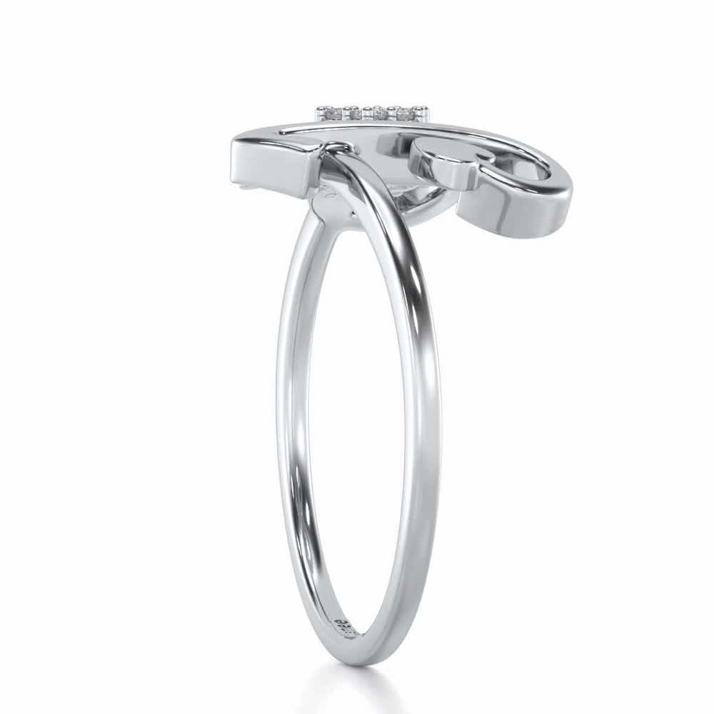 Amsome K Silver Ring - White Gold - Image 3