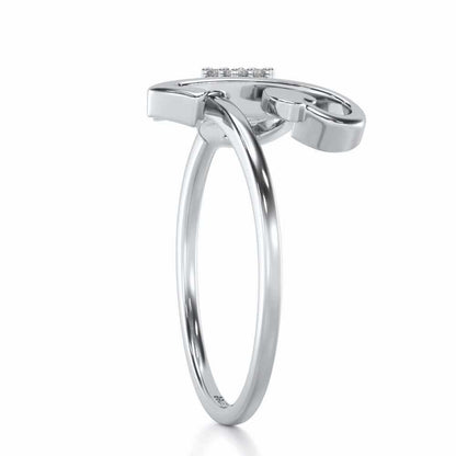 Amsome K Silver Ring - White Gold - Image 3