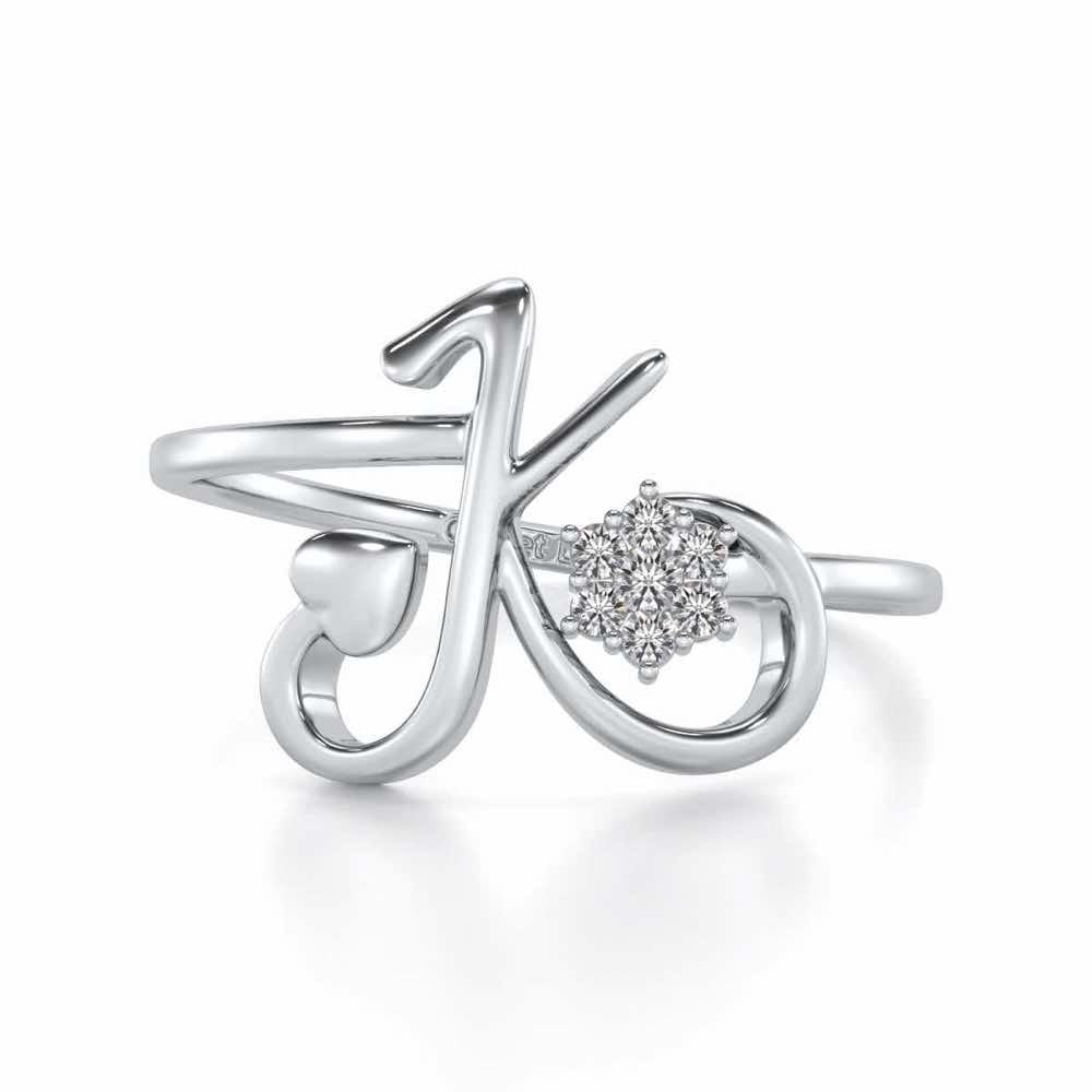 Amsome K Silver Ring - White Gold - Image 4