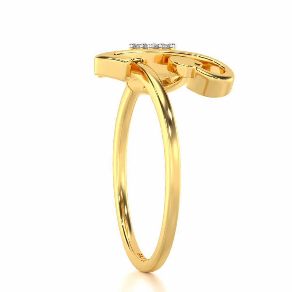 Amsome K Silver Ring - Yellow Gold - Image 3