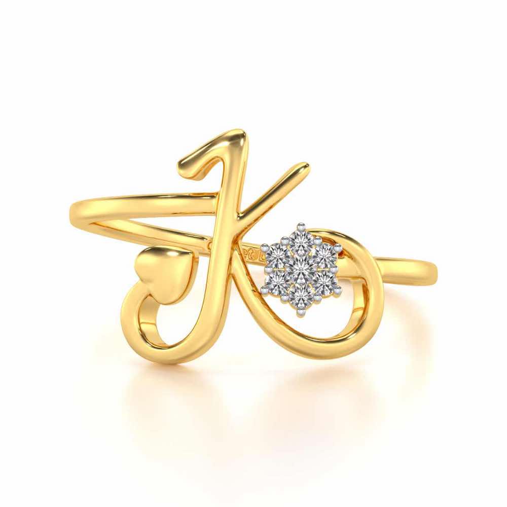 Amsome K Silver Ring - Yellow Gold - Image 4