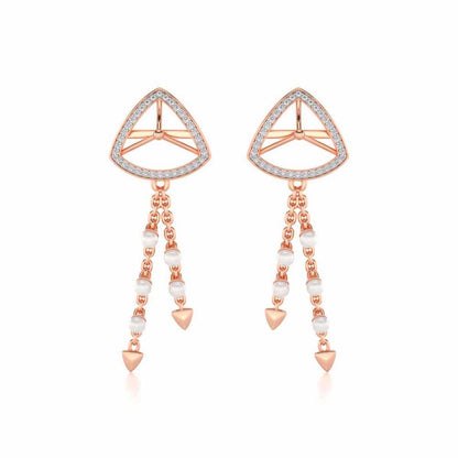 Amulet Silver Dangler Earrings - Rose Gold - Image 1