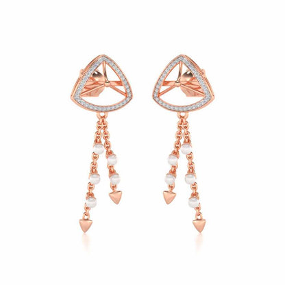 Amulet Silver Dangler Earrings - Rose Gold - Image 2