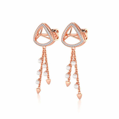 Amulet Silver Dangler Earrings - Rose Gold - Image 3