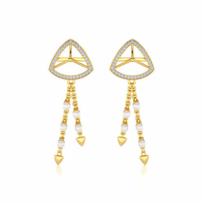 Amulet Silver Dangler Earrings - Yellow Gold - Image 1