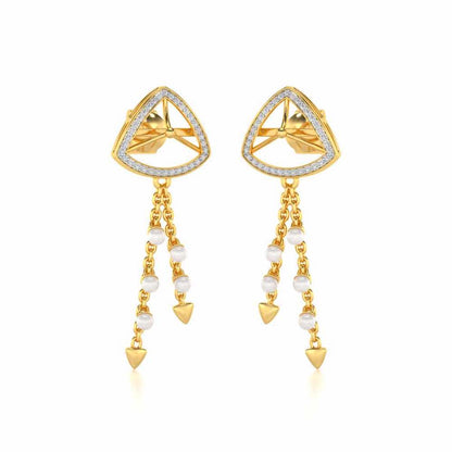 Amulet Silver Dangler Earrings - Yellow Gold - Image 2