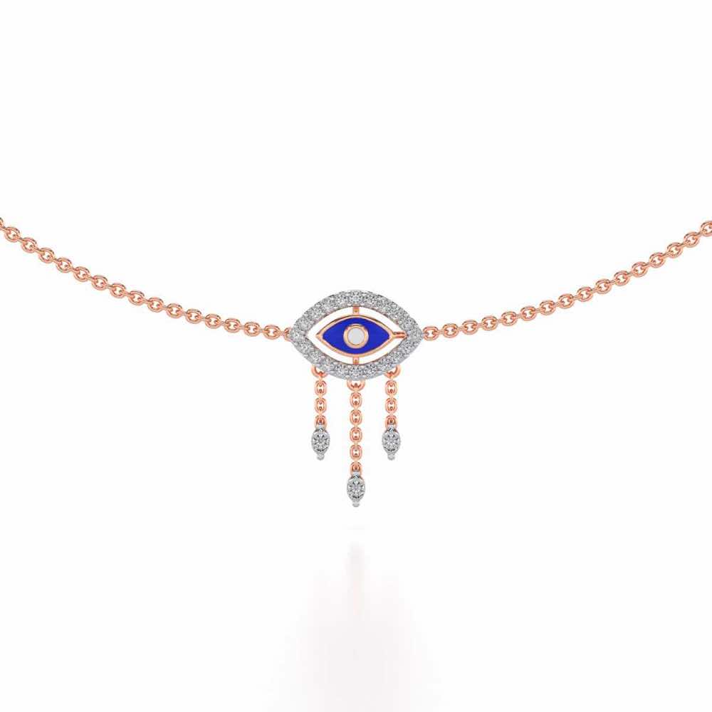 Amulet Eye Silver Necklace - Rose Gold - Image 1