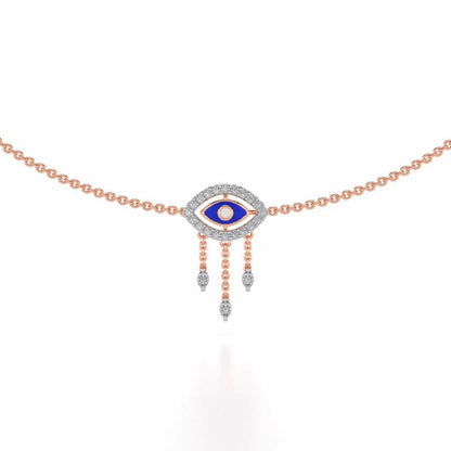 Amulet Eye Silver Necklace - Rose Gold - Image 1