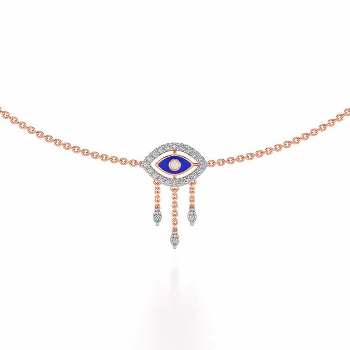 Amulet Eye Silver Necklace - Rose Gold - Image 1